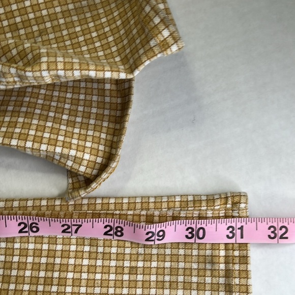 MADEWELL PULL ON SKINNY FLARE IN MINI CHECK PATTERN AUTUME GOLD PANTS SZ 28 - Picture 15 of 16